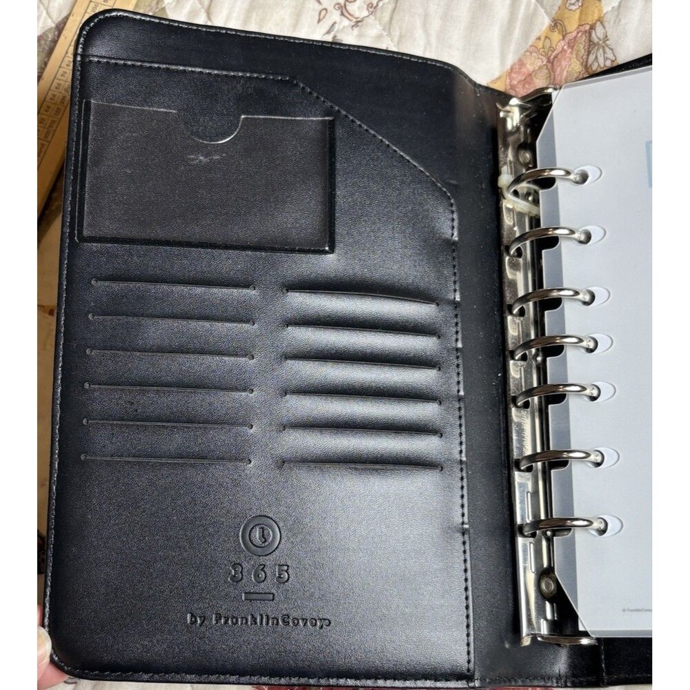 Franklin Covey 365 Beige Planner Organizer 7 Ring Binder Faux Leather Work - Picture 4 of 16